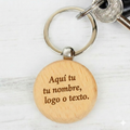 Llavero de Madera Personalizado – Grabado Láser con Nombre o Logo