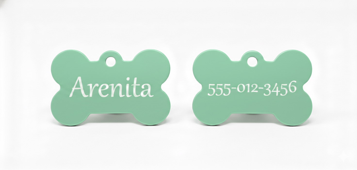 Placa en forma de hueso personalizado 🦴